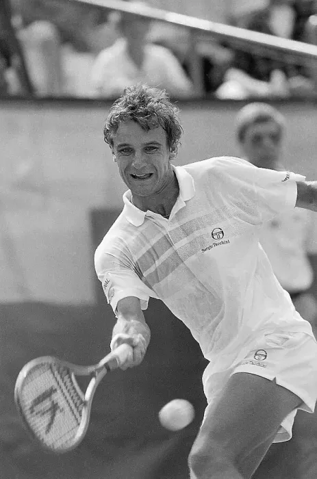 Framed Print : Mats Wilander Playing at the US Open