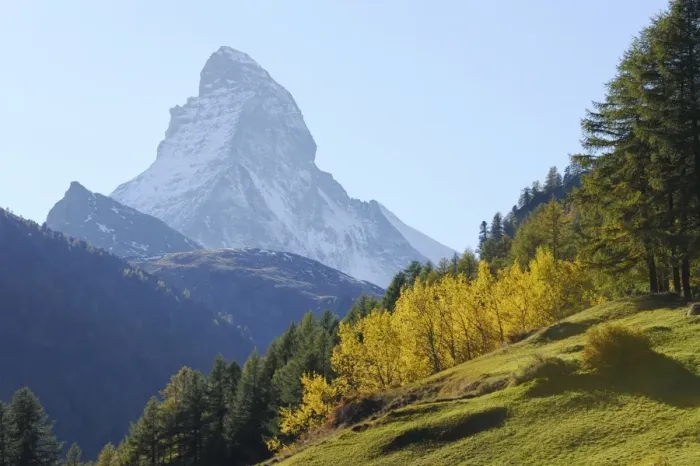 Framed Print : Matterhorn in an autumnal area, Zermatt, Valais, Switzerland, Europe