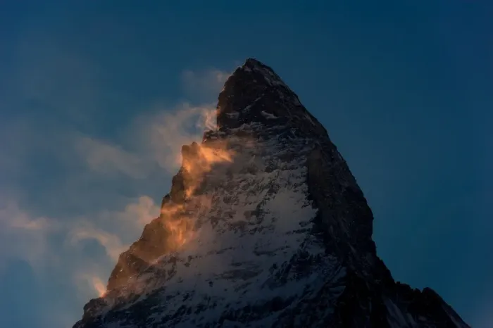 Framed Print : Matterhorn peak with sunlight on