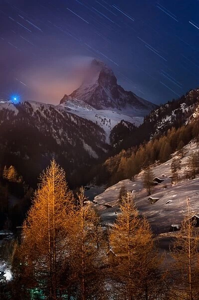 Matterhorn with star trail