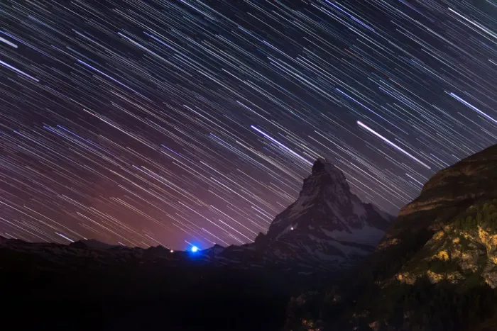 Framed Print : Matterhorn and star trails