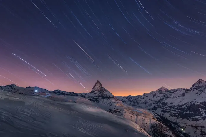 Framed Print : Matterhorn with startrail Framed Print : Matterhorn with startrail