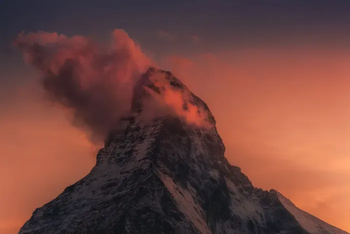 Framed Print : Matterhorn at sunset from zermatt Framed Print : Matterhorn at sunset from zermatt