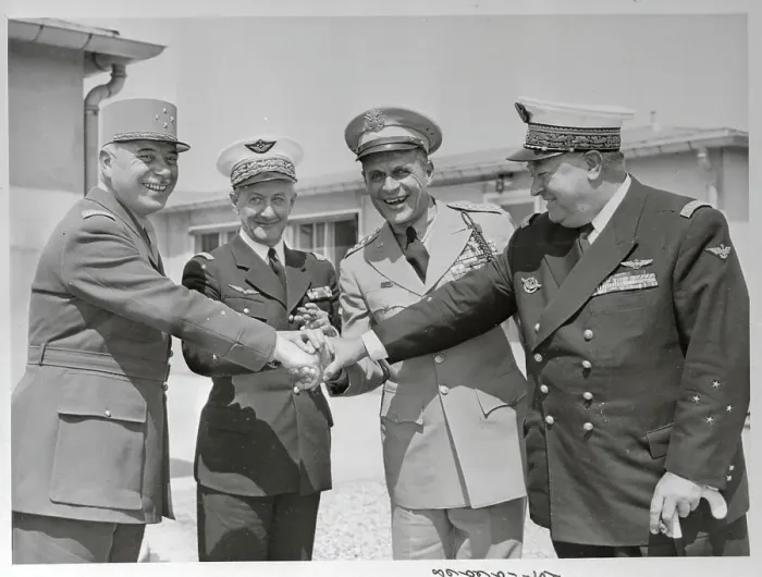 Framed Print : Matthew Ridgway with Other Officers Framed Print : Matthew Ridgway with Other Officers