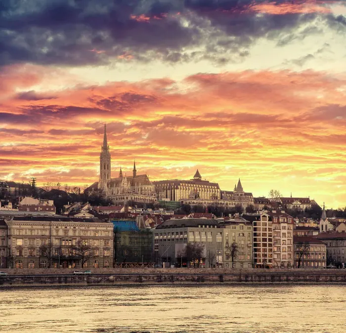 Framed Print : Matthias Church and the cityscape in sunset Framed Print : Matthias Church and the cityscape in sunset