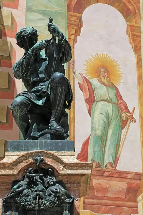 Framed Print : Matthias Klotz Monument, violin maker monument, Mittenwald, district of Garmisch Partenkirchen, Upper Bavaria, Bavaria, Germany