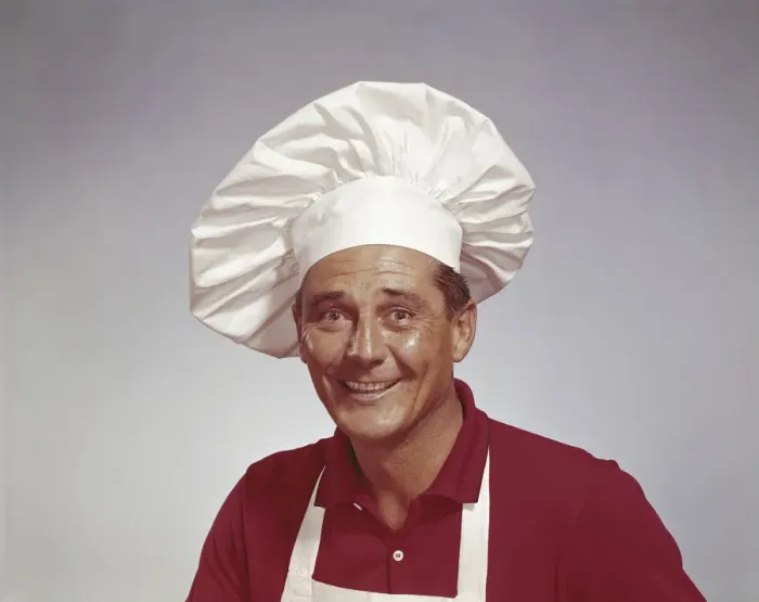 Framed Print : Mature male chef smiling, portrait Framed Print : Mature male chef smiling, portrait