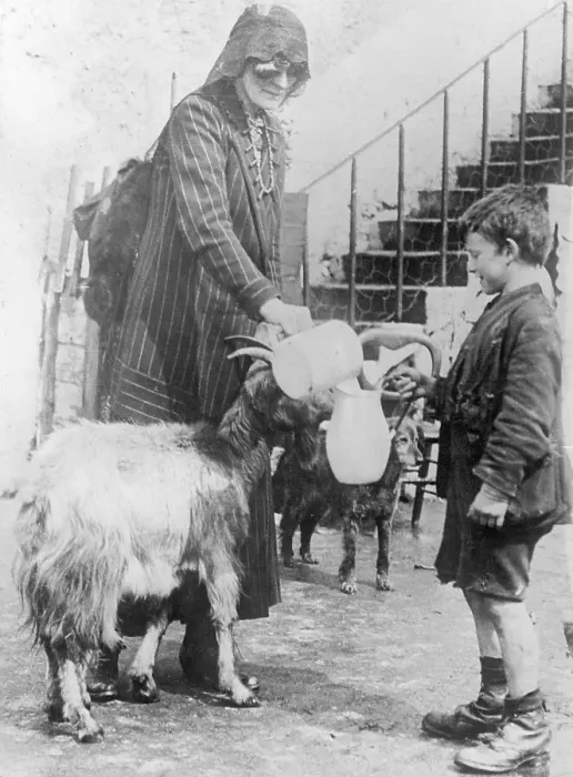 Framed Print : Maud McBride Distributing Milk