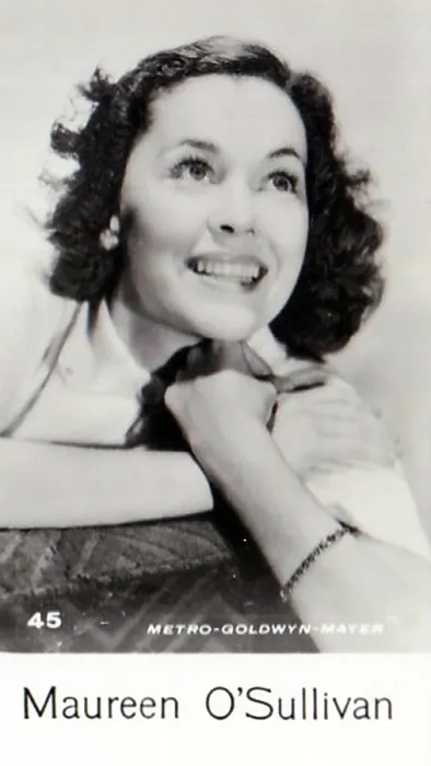 Framed Print : Maureen O'Sullivan, Film Stars series, collectible C T Bridgewater cigarette card, 1940 Framed Print : Maureen O'Sullivan, Film Stars series, collectible C T Bridgewater cigarette card, 1940