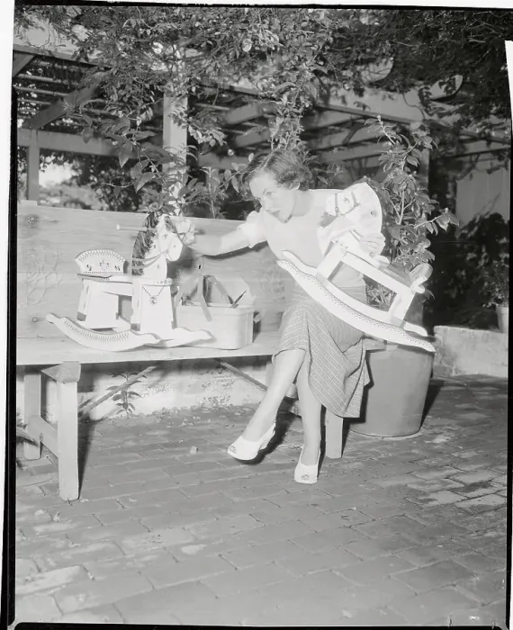 Framed Print : Maureen O'Sullivan Working on Hobby Horse Framed Print : Maureen O'Sullivan Working on Hobby Horse
