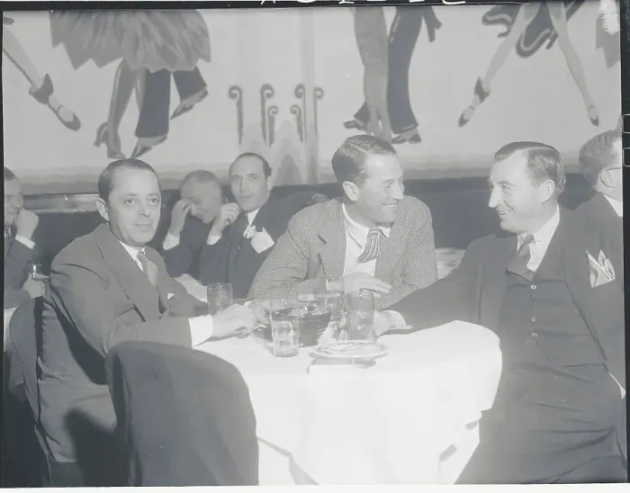 Framed Print : Maurice Chevalier with Friends Framed Print : Maurice Chevalier with Friends