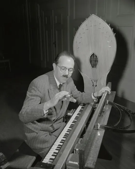 Framed Print : Maurice Martenot Sitting at Musical Keyboard Framed Print : Maurice Martenot Sitting at Musical Keyboard