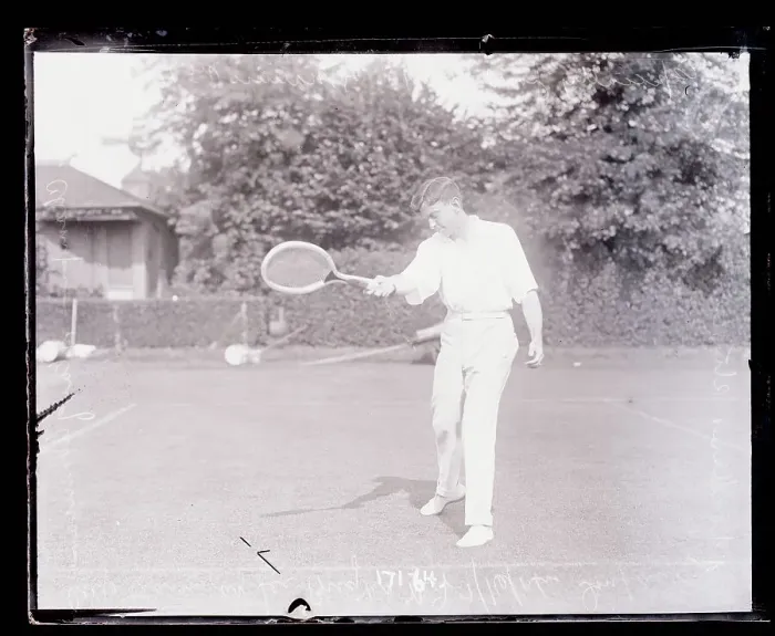 Framed Print : Maurice McLaughlin Playing Tennis Framed Print : Maurice McLaughlin Playing Tennis