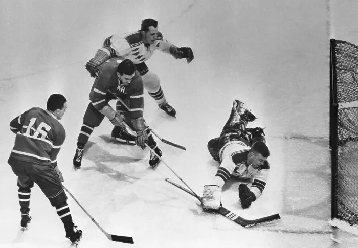 Framed Print : Maurice Richard Scoring During Game Framed Print : Maurice Richard Scoring During Game