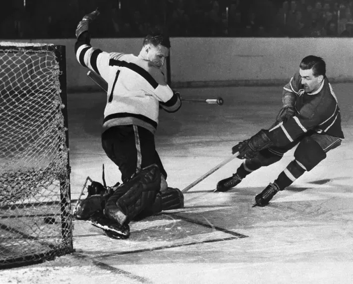 Framed Print : Maurice Richard Scoring in Hockey Game Framed Print : Maurice Richard Scoring in Hockey Game