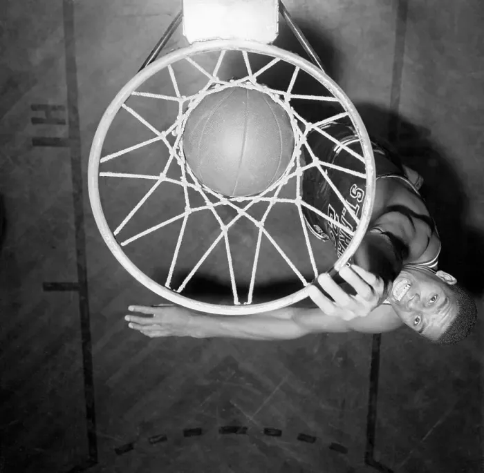 Framed Print : Maurice Stokes Making Slam Dunk Framed Print : Maurice Stokes Making Slam Dunk