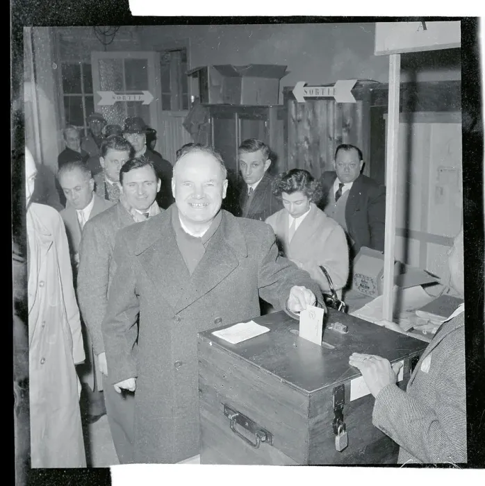 Framed Print : Maurice Thorez Casting His Vote Framed Print : Maurice Thorez Casting His Vote