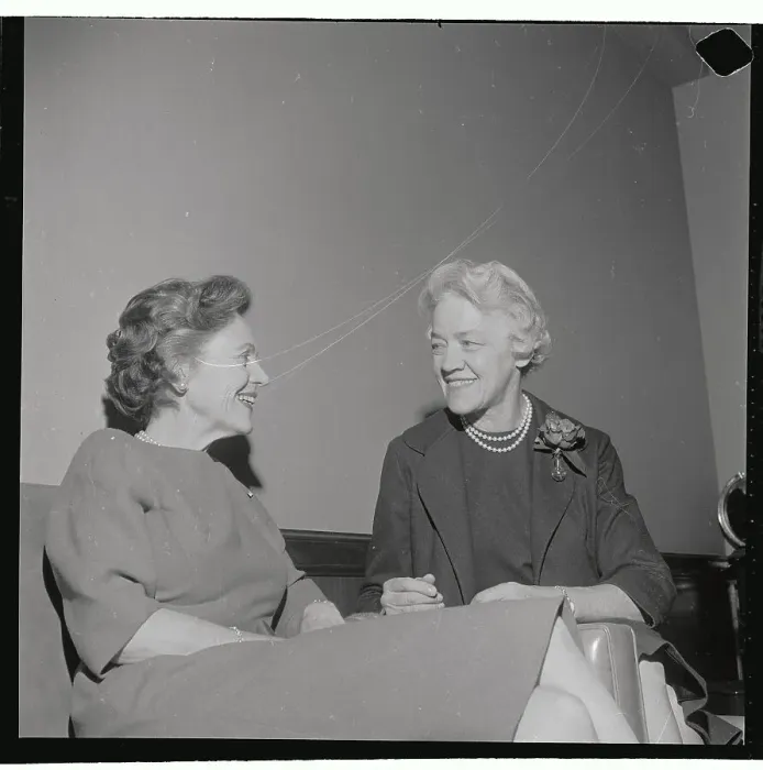 Framed Print : Maurine Neuberger and Margaret Chase Sitting and Talking Together Framed Print : Maurine Neuberger and Margaret Chase Sitting and Talking Together