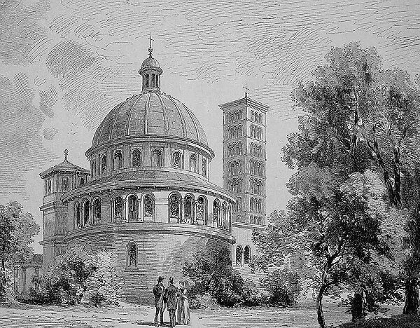 The Mausoleum of Potsdam in 1880, Germany, Historic, digital reproduction of an original 19th-century painting