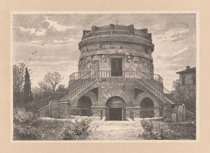 Framed Print : Mausoleum of Theoderic, built 520 AD, wood engraving, published 1891 Framed Print : Mausoleum of Theoderic, built 520 AD, wood engraving, published 1891
