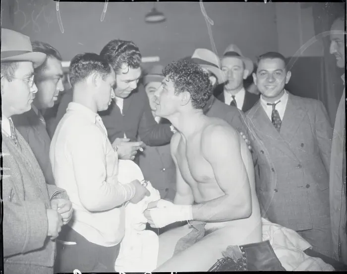 Framed Print : Max Baer in Dressing Room After Fight Framed Print : Max Baer in Dressing Room After Fight