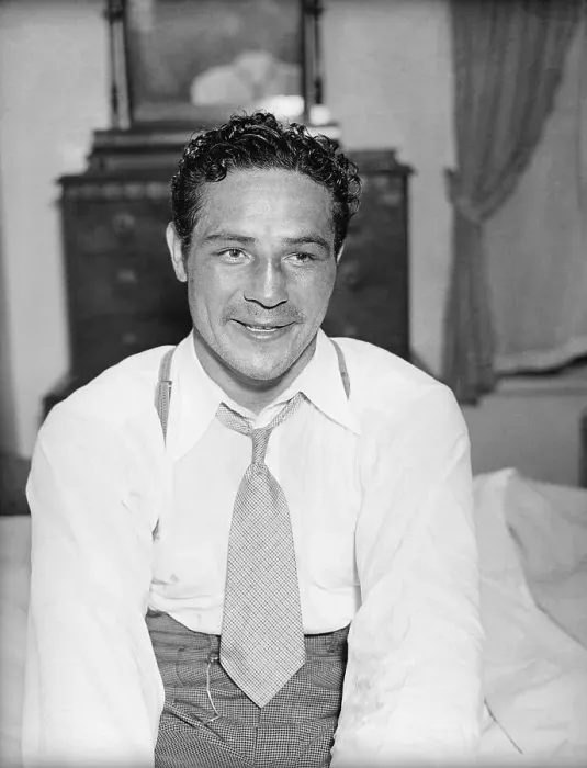 Framed Print : Max Baer After Fight in Shirt and Tie Framed Print : Max Baer After Fight in Shirt and Tie