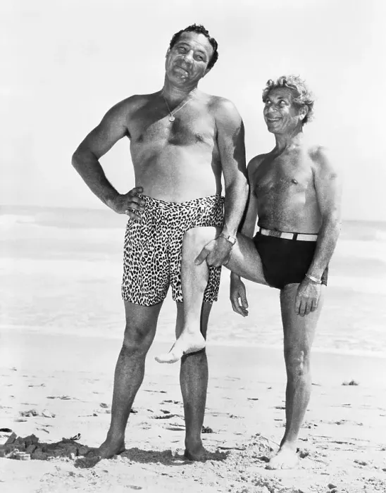 Framed Print : Max Baer and Harpo Marx On Beach Framed Print : Max Baer and Harpo Marx On Beach