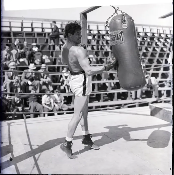 Framed Print : Max Baer Punching Bag Framed Print : Max Baer Punching Bag