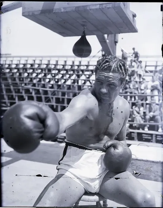 Framed Print : Max Baer Punching at Camera Framed Print : Max Baer Punching at Camera