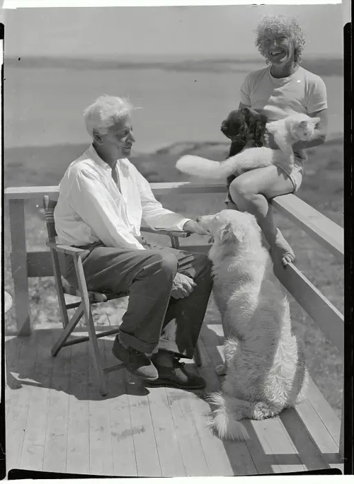 Framed Print : Max Eastman and Wife Sitting on Porch Framed Print : Max Eastman and Wife Sitting on Porch