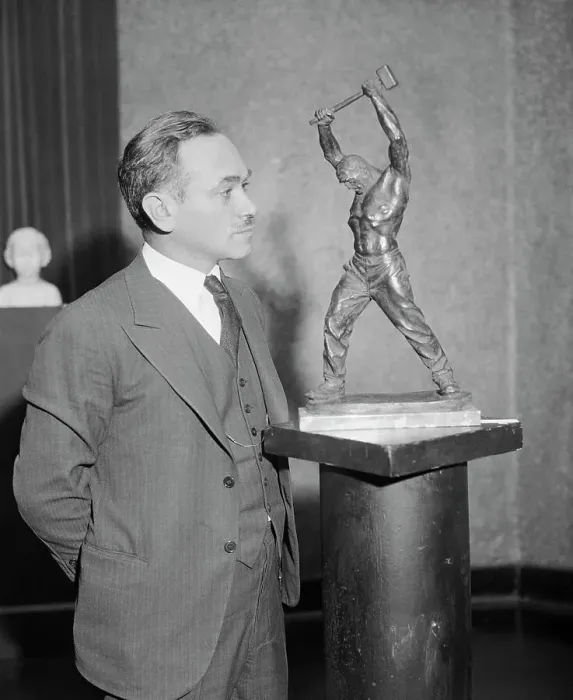 Framed Print : Max Kalish Posing with Statue Framed Print : Max Kalish Posing with Statue
