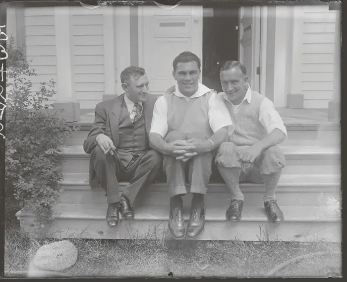 Framed Print : Max Schmeling, Center, Posing With His Manager and Trainer Framed Print : Max Schmeling, Center, Posing With His Manager and Trainer