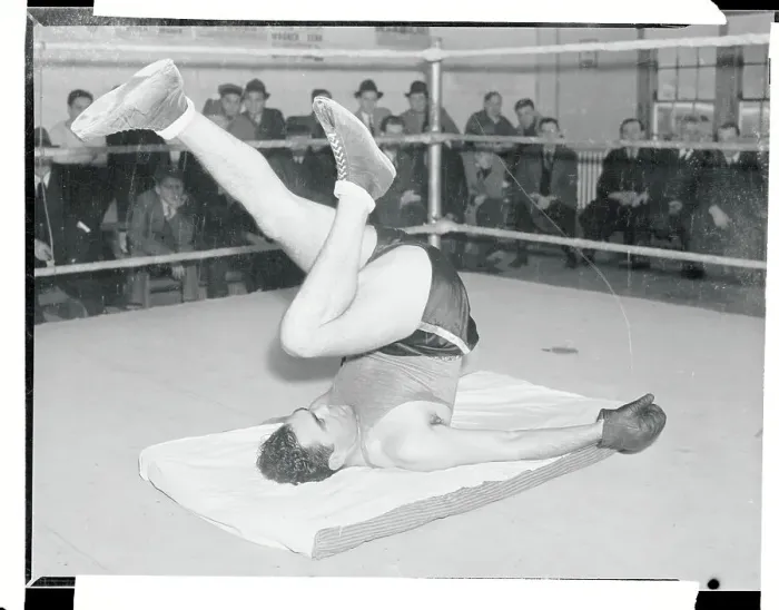 Framed Print : Max Schmeling Doing Exercises