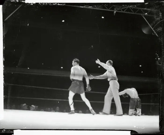 Framed Print : Max Schmeling Knocking Down Joe Louis