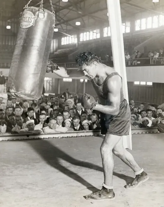 Framed Print : Max Schmeling Works Out With Punching Ba Framed Print : Max Schmeling Works Out With Punching Ba