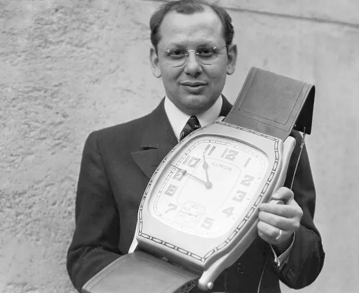 Framed Print : Max Strassburg Holding Large Watch Framed Print : Max Strassburg Holding Large Watch