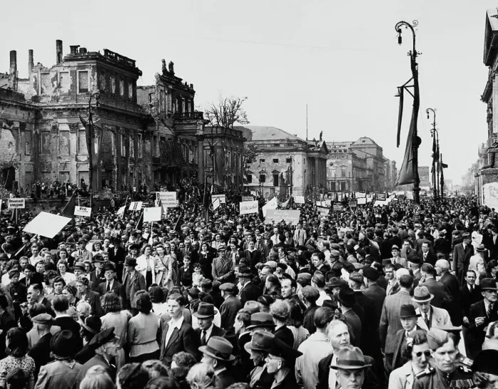 Framed Print : May Day Parade In Berlin Framed Print : May Day Parade In Berlin
