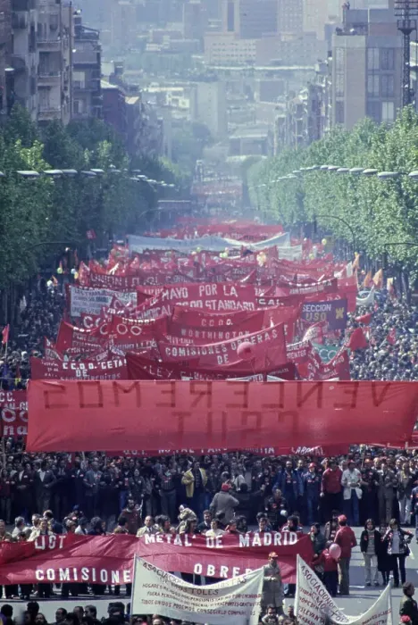 Framed Print : May Day Rally In Madrid
