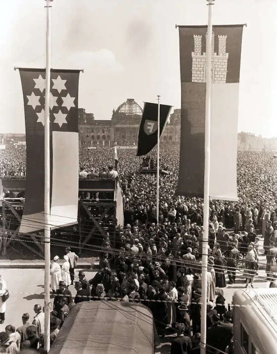Framed Print : May Day Rally in West Berlin Framed Print : May Day Rally in West Berlin