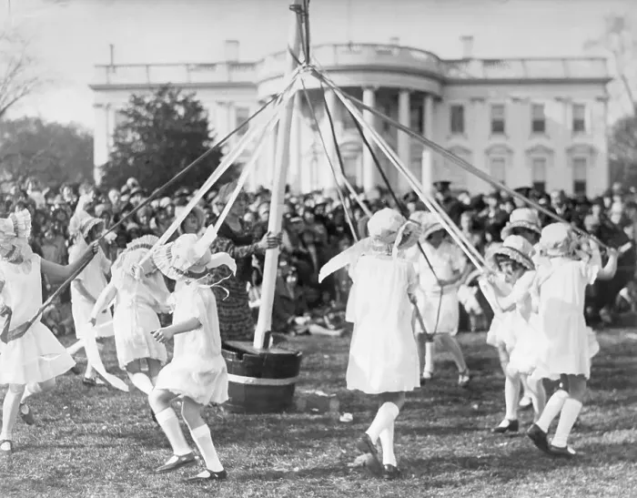 Framed Print : May Pole Dance On The White House Lawn Framed Print : May Pole Dance On The White House Lawn
