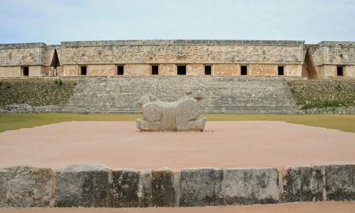 Framed Print : Mayan Jaguar Throne and Governors Palace, Uxmal Framed Print : Mayan Jaguar Throne and Governors Palace, Uxmal