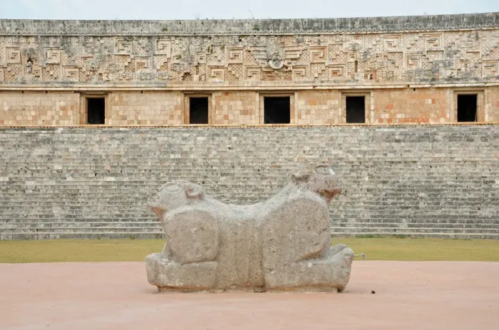 Framed Print : Mayan Jaguar Throne and Governors Palace, Uxmal Framed Print : Mayan Jaguar Throne and Governors Palace, Uxmal