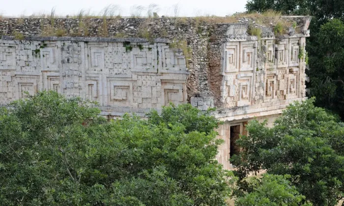 Framed Print : Mayan Ruined Building Surrounded by Jungle Framed Print : Mayan Ruined Building Surrounded by Jungle