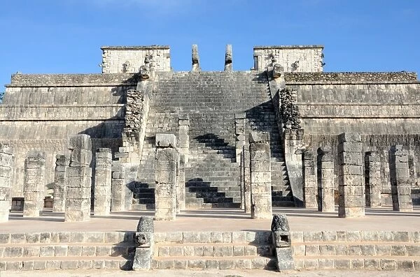 Mayan Step Pyramid and Columns