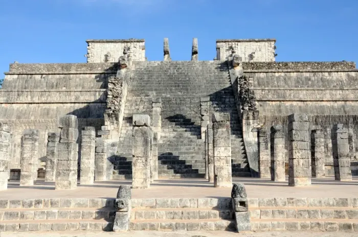 Framed Print : Mayan Step Pyramid and Columns Framed Print : Mayan Step Pyramid and Columns