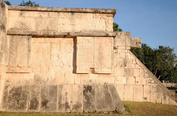 Framed Print : Mayan Stone Platform and Bas-reliefs, Chichen Itza Framed Print : Mayan Stone Platform and Bas-reliefs, Chichen Itza