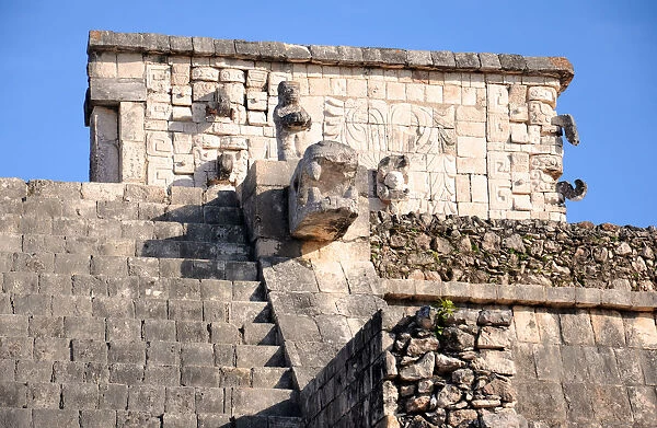 Mayan Temple Pyramid, Sculptures, Chichen Itza