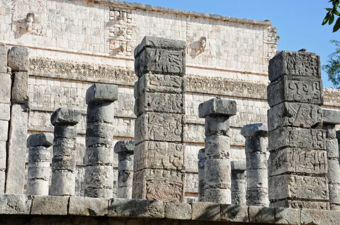 Framed Print : Mayan Temple and Stone Columns, Chichen Itza Framed Print : Mayan Temple and Stone Columns, Chichen Itza