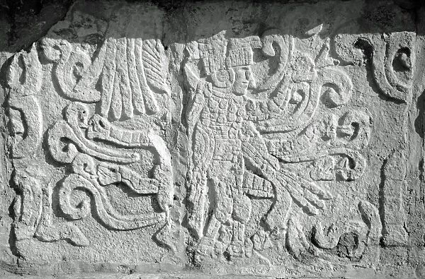 Mayan Warrior Stone Carving