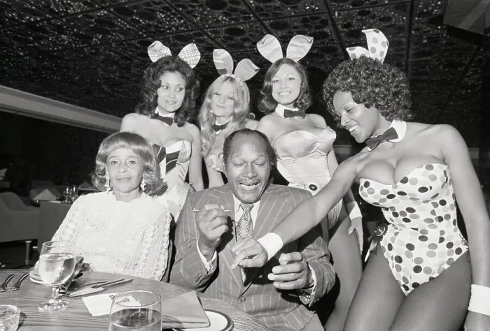 Framed Print : Mayor Bradley Signing Cuff on Playboy Bunny Costume Framed Print : Mayor Bradley Signing Cuff on Playboy Bunny Costume